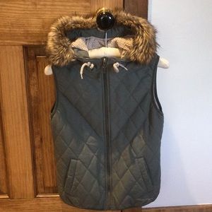 Sherpa lined quilted vest